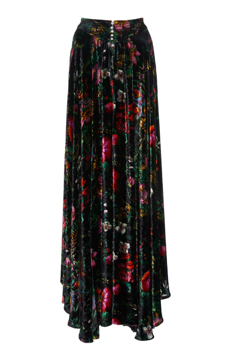 Paco Rabanne High-rise Printed Velvet Skirt