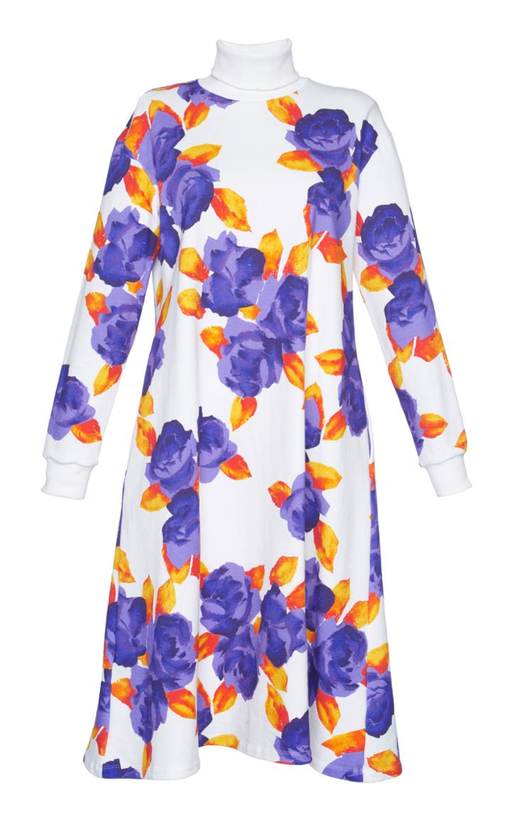 Msgm Floral Sweatshirt Dress