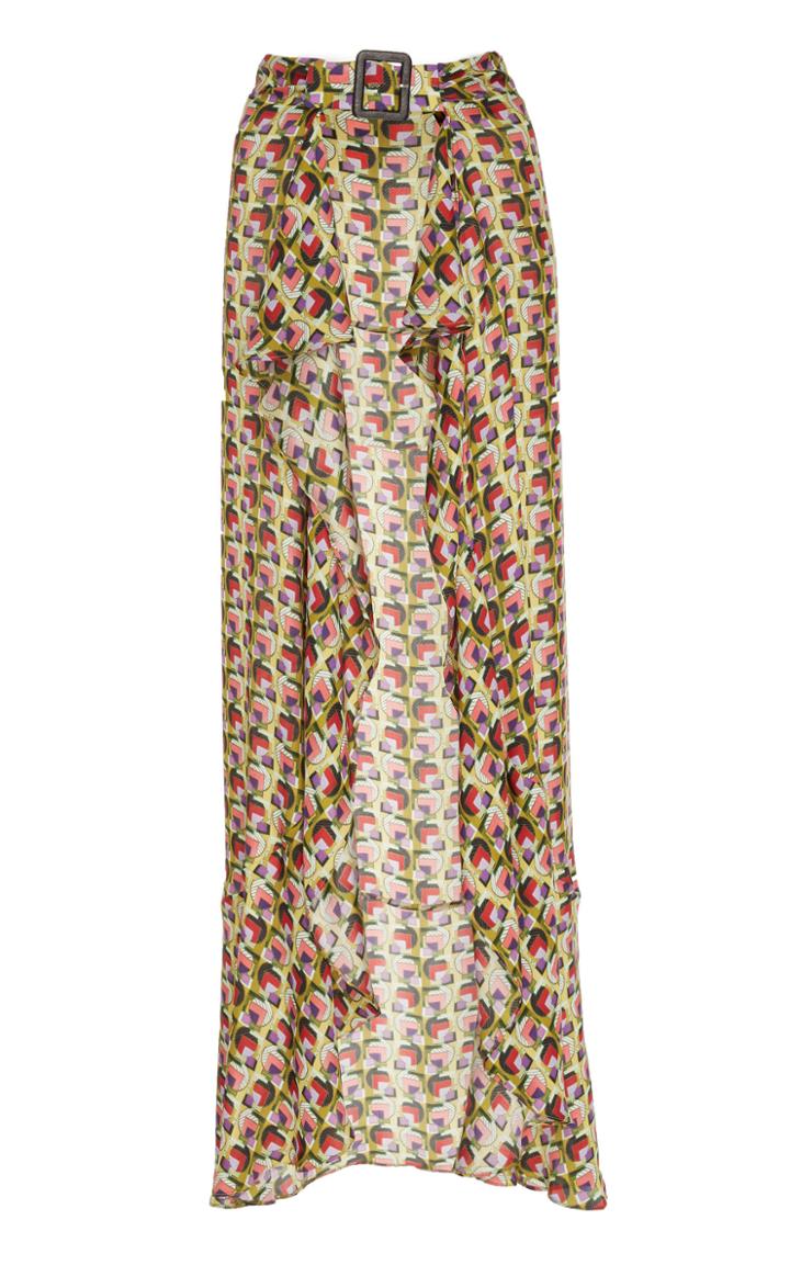 Alexis Baxter Ruffled Geo-print Cape
