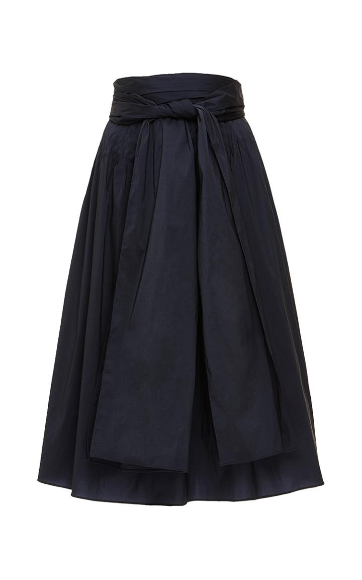 Trademark Navy Belted Taffeta Skirt