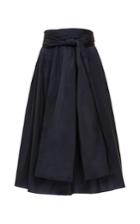 Trademark Navy Belted Taffeta Skirt