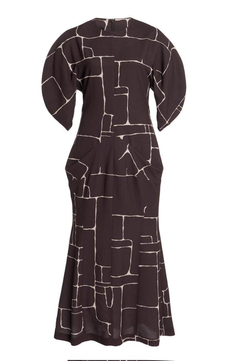 Moda Operandi Low Classic Printed Georgette Mermaid Dress