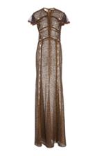 J. Mendel Metallic Lace Embellished Gown