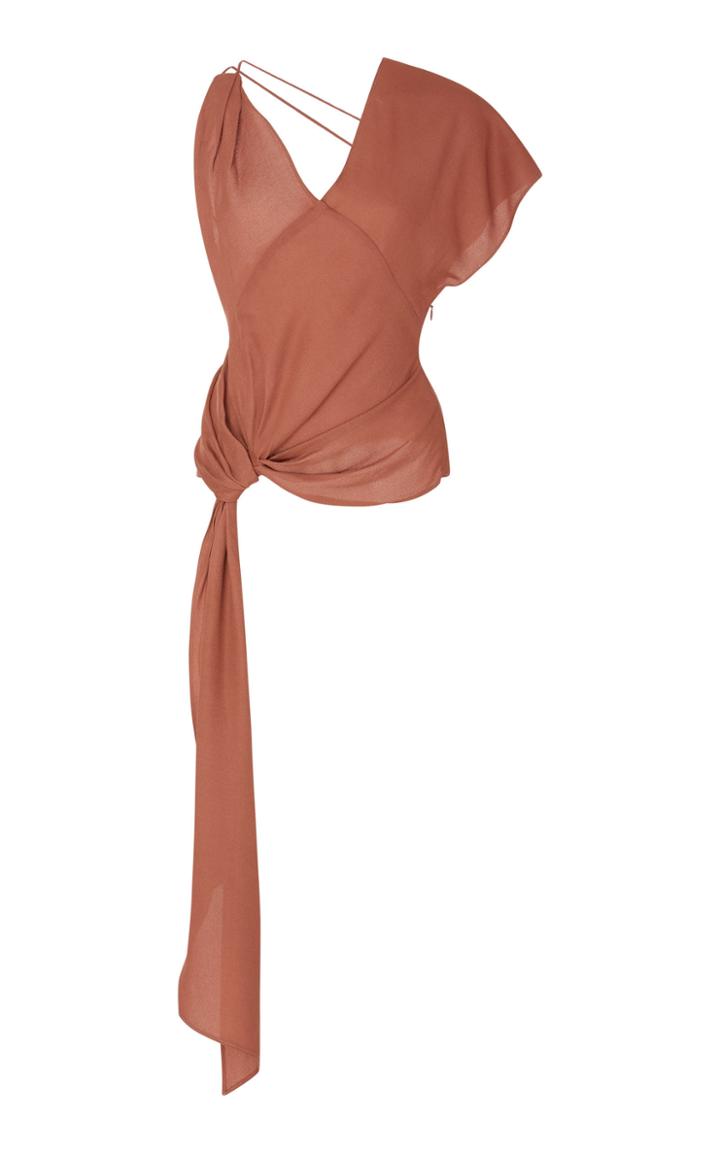 Jacquemus Passo Tied Asymmetric Stretch-knit Top