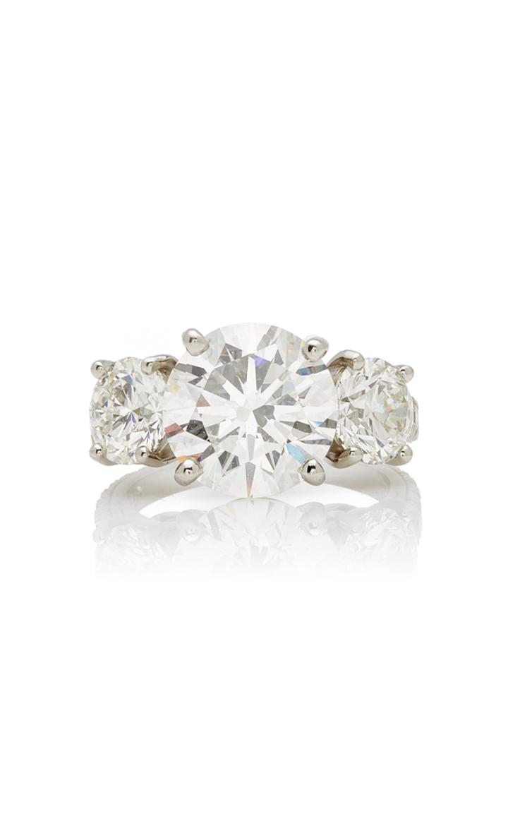 Moda Operandi Oscar Heyman One Of A Kind Platinum Round Diamond Three Stone Ring
