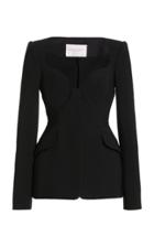 Moda Operandi Carolina Herrera Double Wool Open-neck Jacket