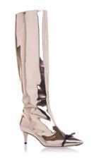 Marco De Vincenzo Pink Gold Metallic Kitten Heel Boot