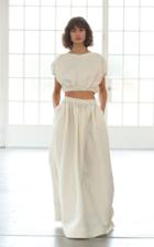 Matteau Gathered Linen Cotton Skirt