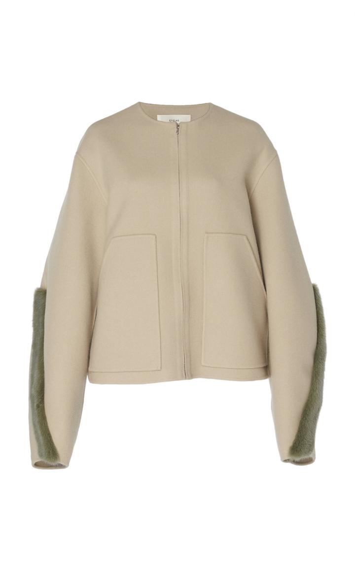 Cyclas Wool-angora Face Jacket With Mink
