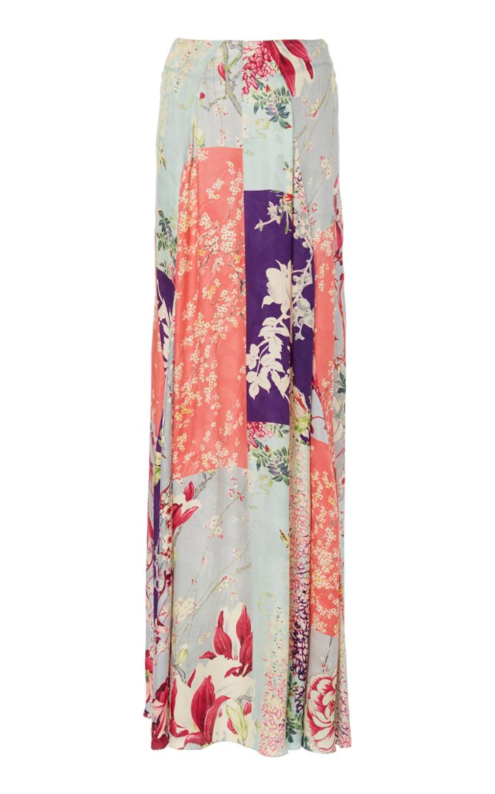 Etro Floral-patterned Silk-blend Skirt