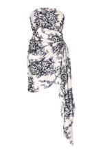 Oscar De La Renta Asymmetric Floral-print Jersey Mini Dress Size: 0