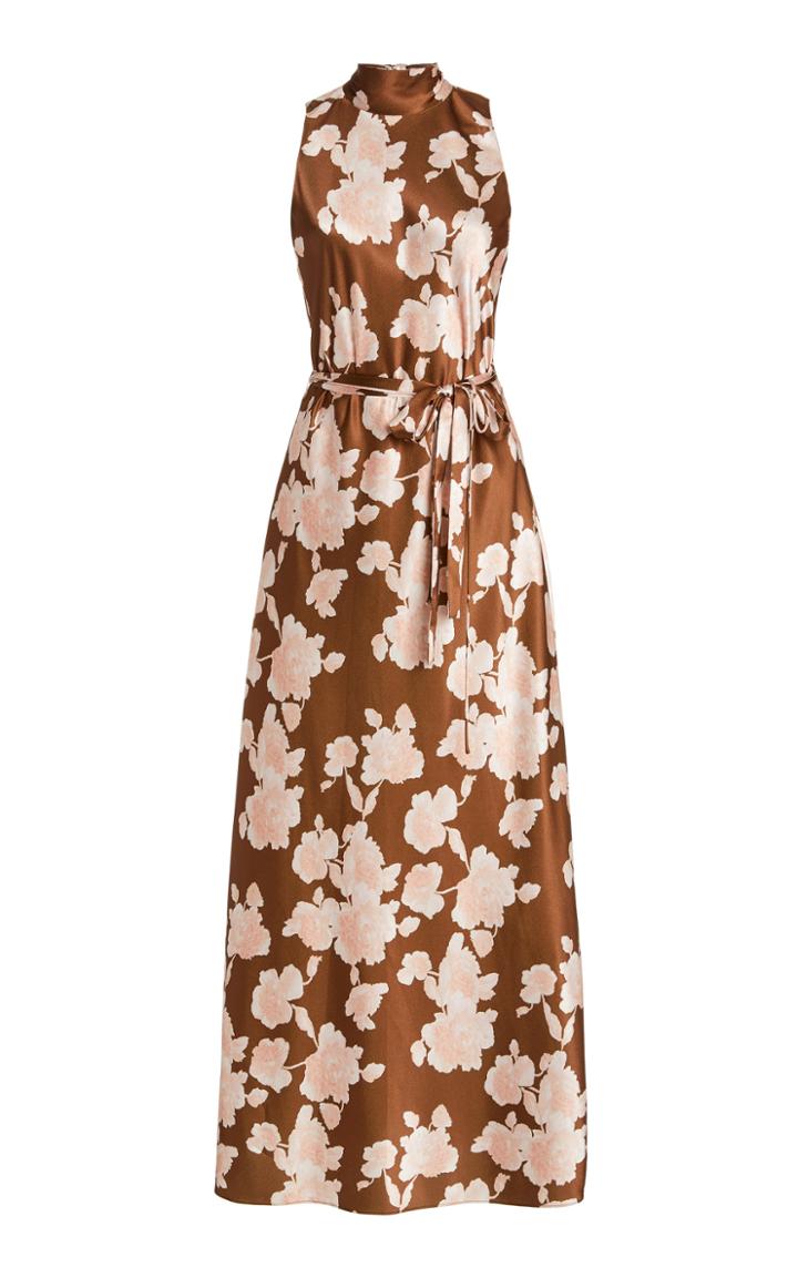 Moda Operandi Vince Tapestry Floral-printed Satin Dress