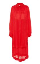 Moda Operandi Mara Hoffman Agata Button-front Pliss Midi Dress Size: Xxs
