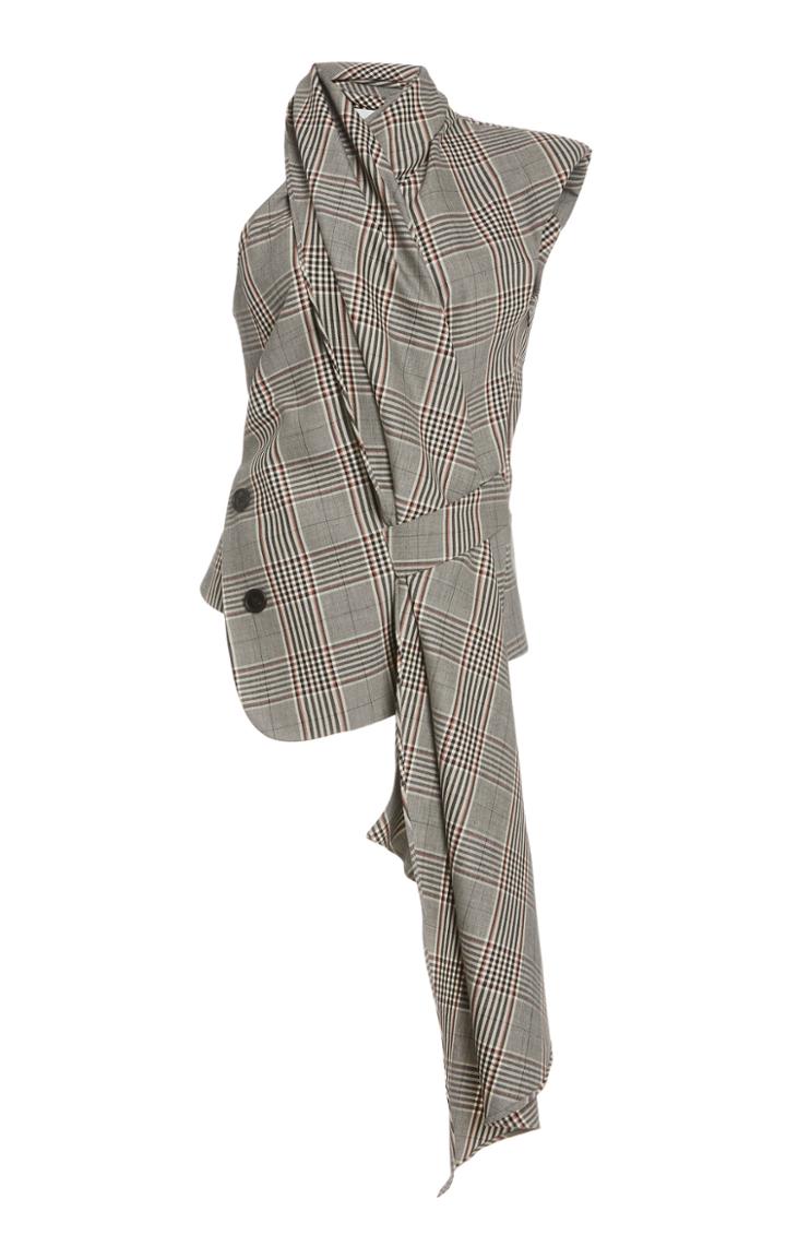 Monse Plaid Wrap Around Top