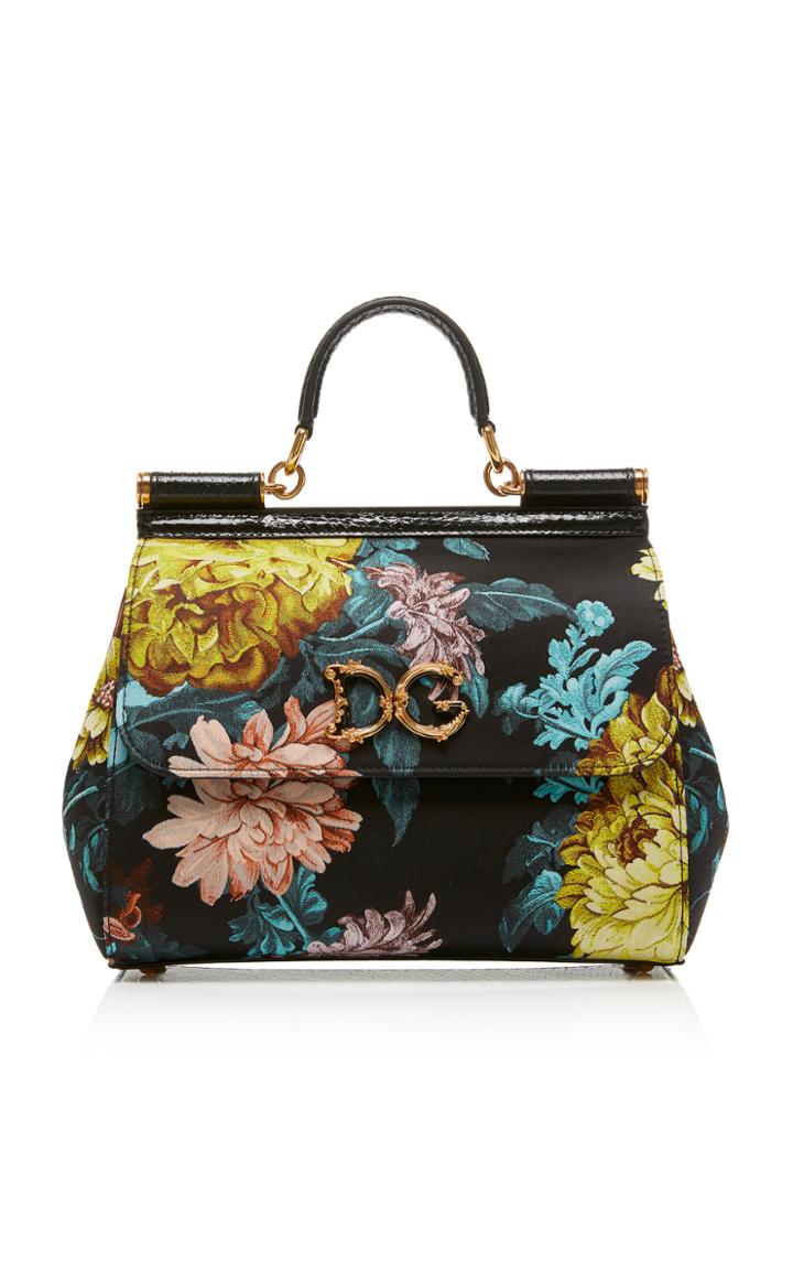 Dolce & Gabbana Sicily Floral Jacquard Top Handle Bag