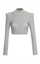 Moda Operandi Balmain Cropped Mesh Top