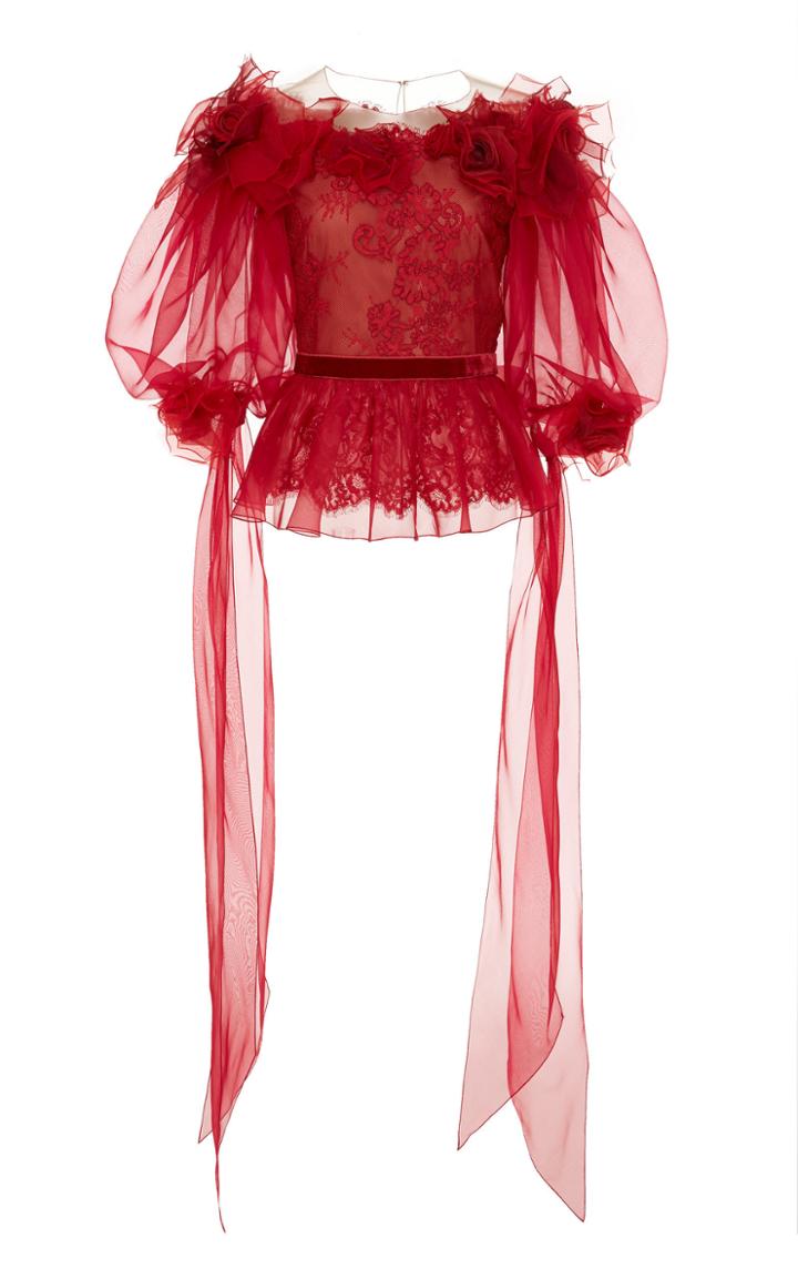 Marchesa M'o Exclusive: Off The Shoulder Floral Top