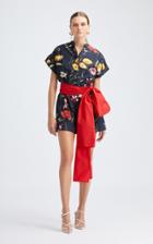 Moda Operandi Oscar De La Renta Floral Cotton-blend Belted Romper