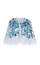 Moda Operandi Jenny Packham Feather-trimmed Sequined Jacket Size: S