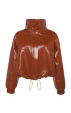Eron Portia Batwing Caramel Bomber Jacket