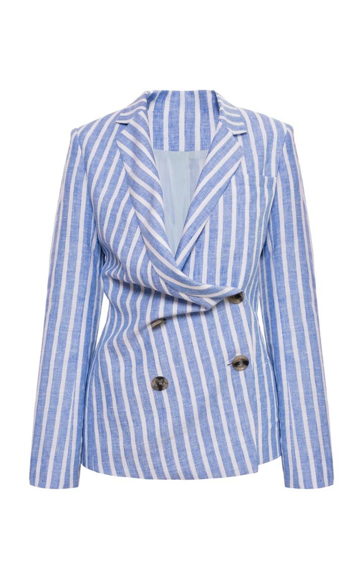 Anna October Asymmetrical Linen Blazer Jacket