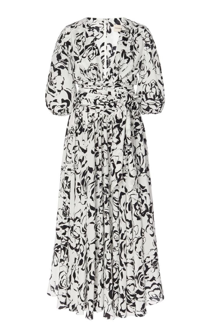 Moda Operandi Alexandre Vauthier Ruched Puffed Sleeve Silk Dress Size: 34