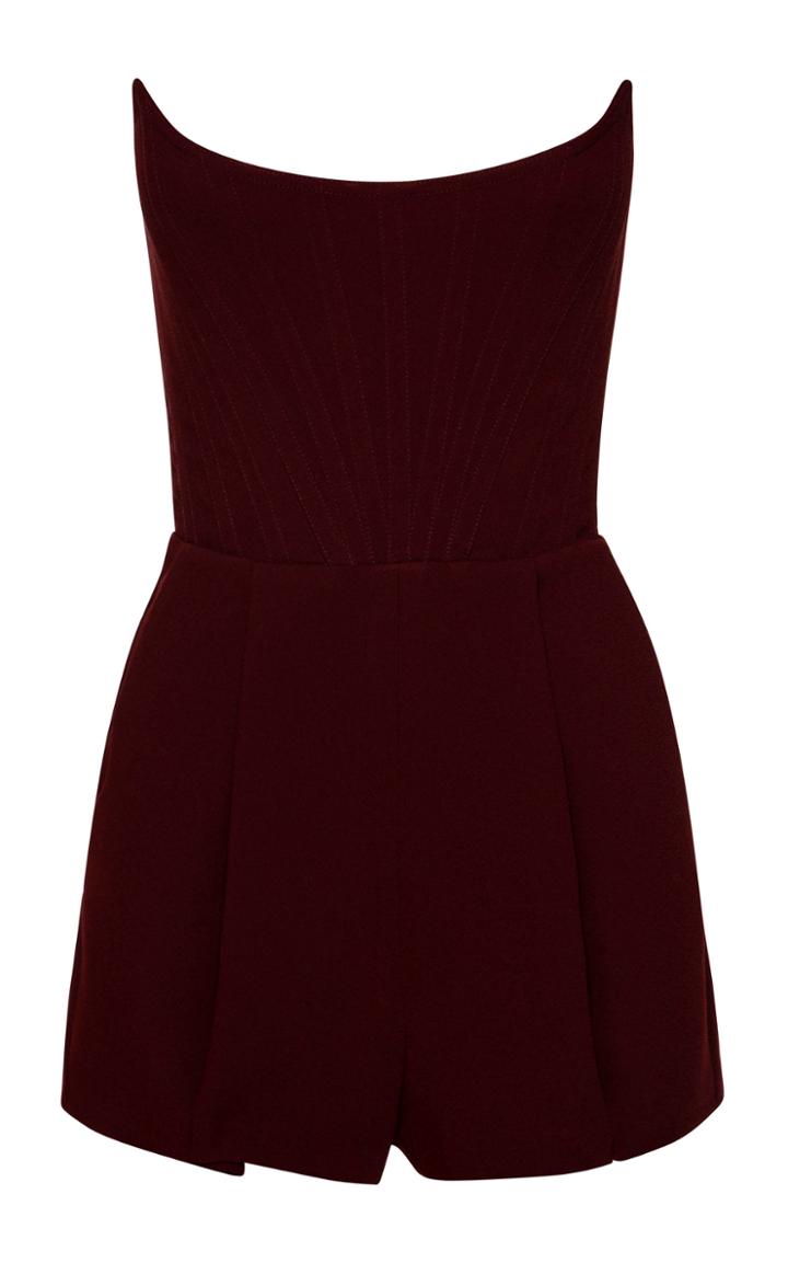 Alex Perry Cooper Strapless Crepe Romper