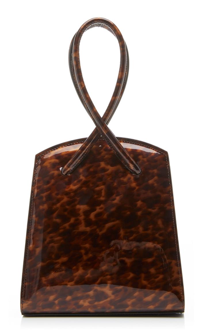 Little Liffner Twisted Tortoise Patent Leather Wristlet Bag