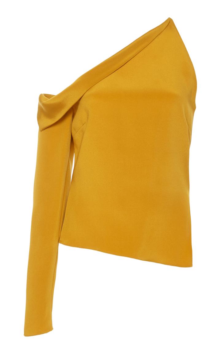 Cushnie Cold Shoulder Single Sleeved Silk Top