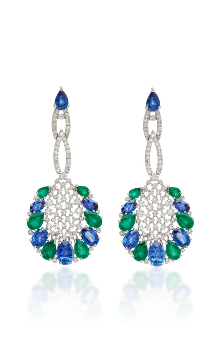 Sutra Sapphire And Emerald Drop Earrings