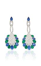 Sutra Sapphire And Emerald Drop Earrings