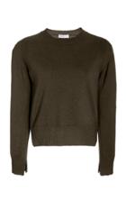 Rosetta Getty Cropped Slit Wool-blend Sweater