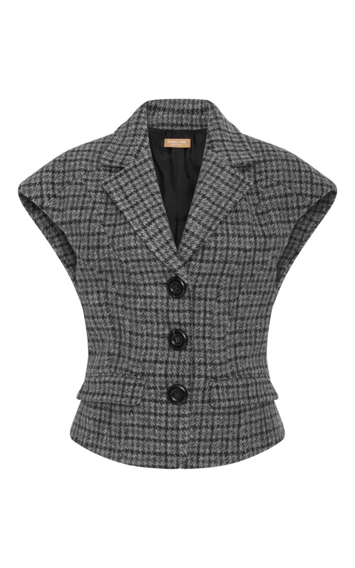 Michael Kors Collection Sculpted Houndstooth Vest