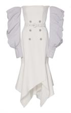 Jonathan Simkhai Twill Tailored Off The Shoulder Handkerchief Dress