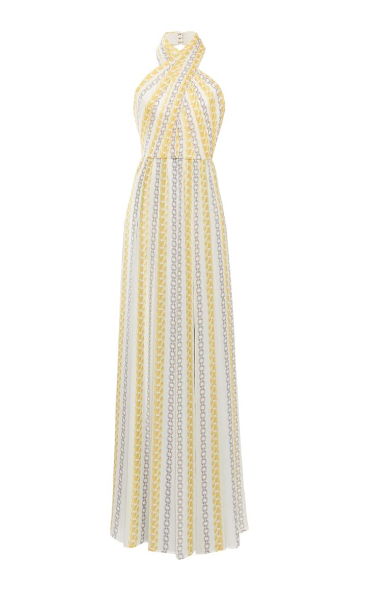 Elie Saab Chain Print Halter Dress
