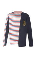 Jw Anderson Striped And Embroidered Jersey T-shirt