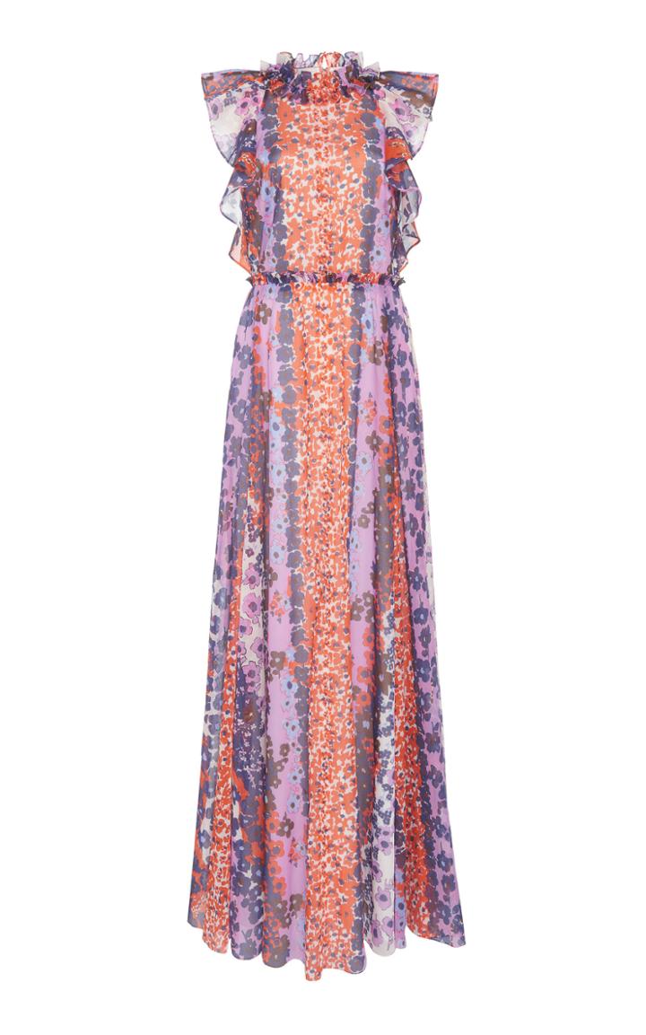 Lela Rose Ruffle Neck Gown