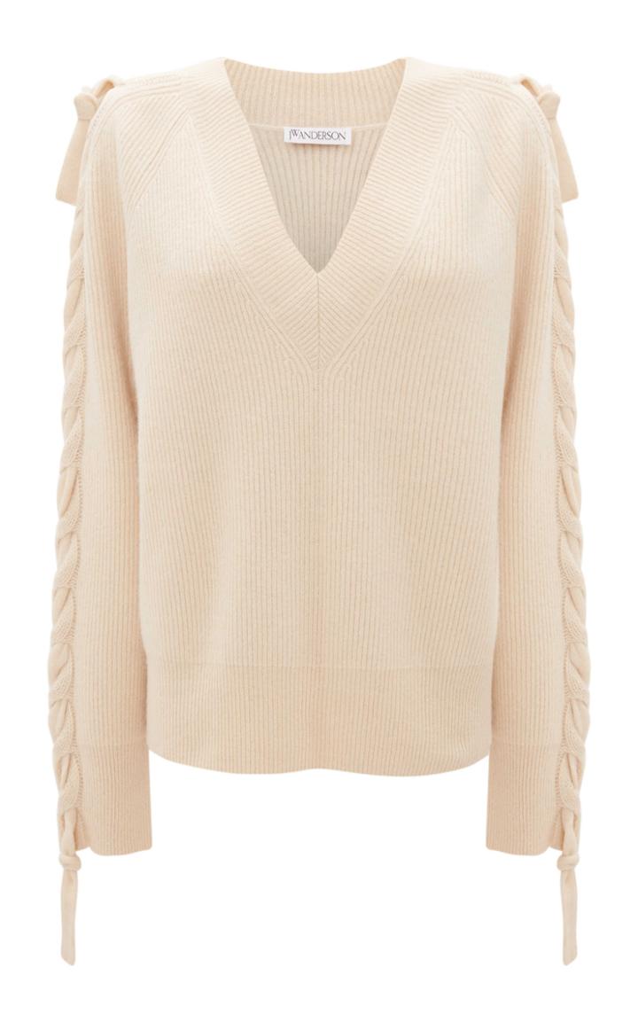 Moda Operandi Jw Anderson Cable-detailed Alpaca-yak Sweater