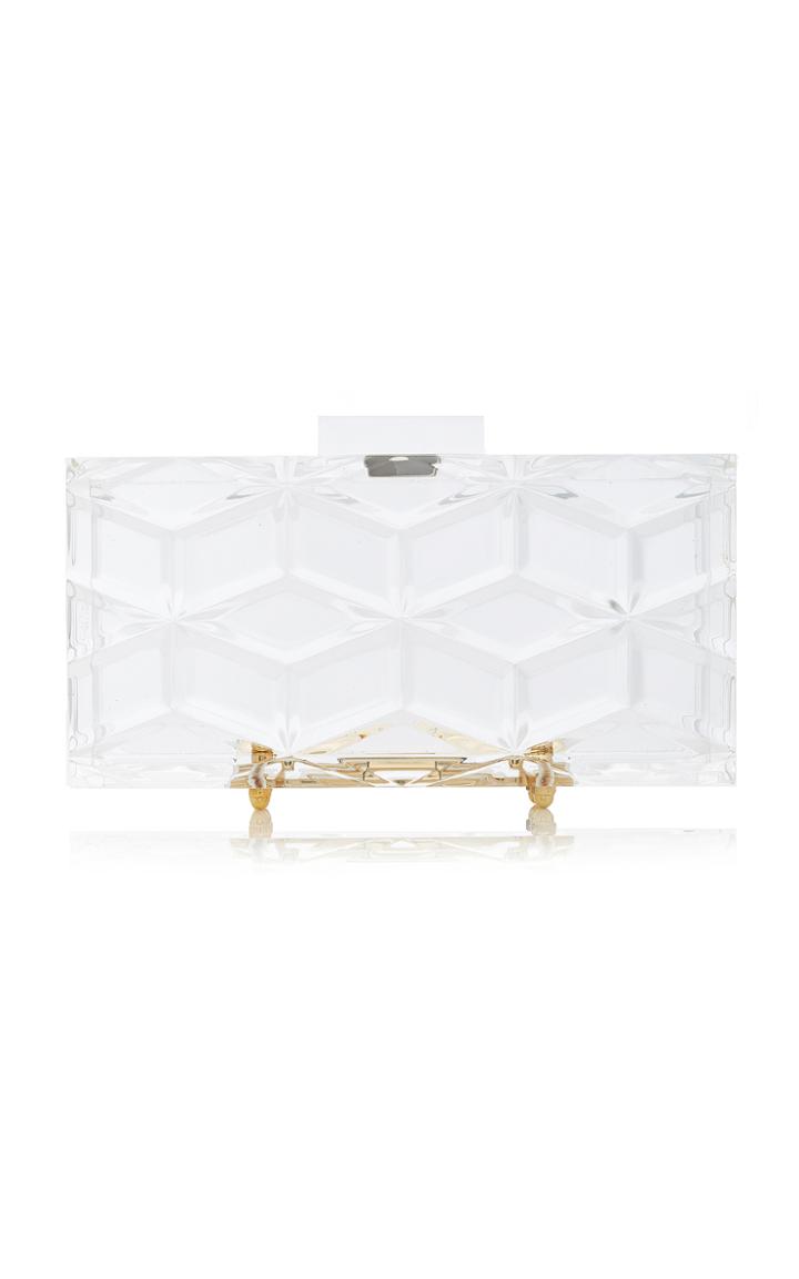 L'afshar Medium Bianca Clear Acrylic Clutch