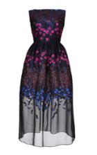 Lela Rose Floral Border Fil Coupe Dress