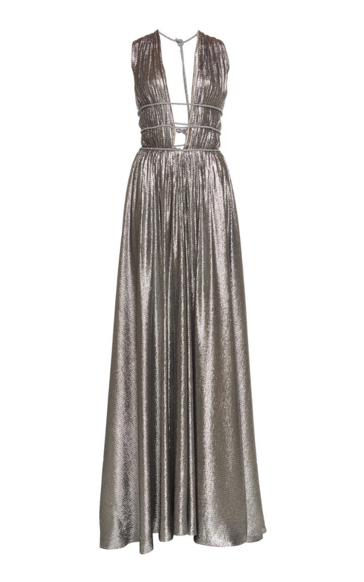 Alberta Ferretti Metallic Silk Gown