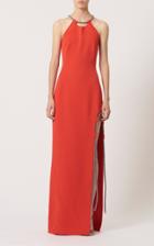 Moda Operandi David Koma Crystal-trimmed Satin Flounce Gown