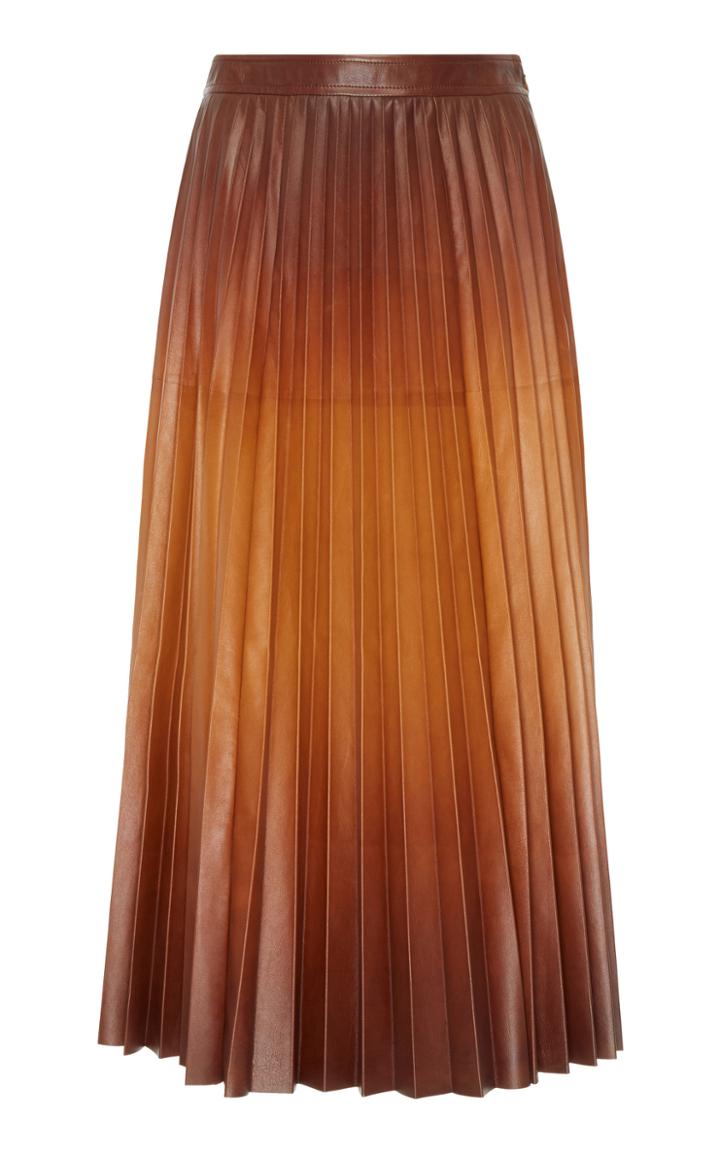Givenchy Pleated Leather Maxi Skirt