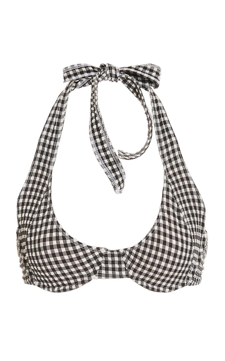 Faithfull The Brand Le Voilier Gingham Print Bikini Top