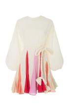 Rhode Resort Ella Belted Pleated Cotton Mini Dress