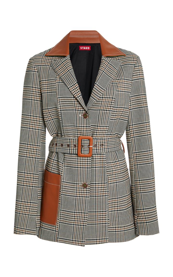 Moda Operandi Staud Paprika Plaid Belted Jacket