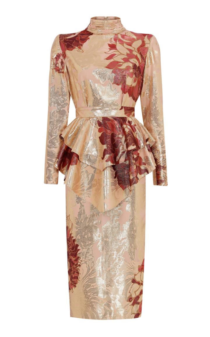Moda Operandi Raisa Vanessa Floral Brocade Peplum Dress