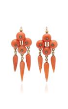 Vela 18k Coral And Diamond Earrings
