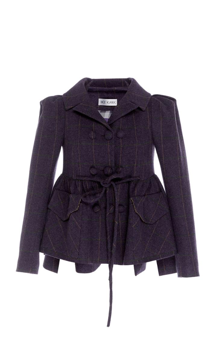 Dice Kayek Cropped Wool Plaid Jacket
