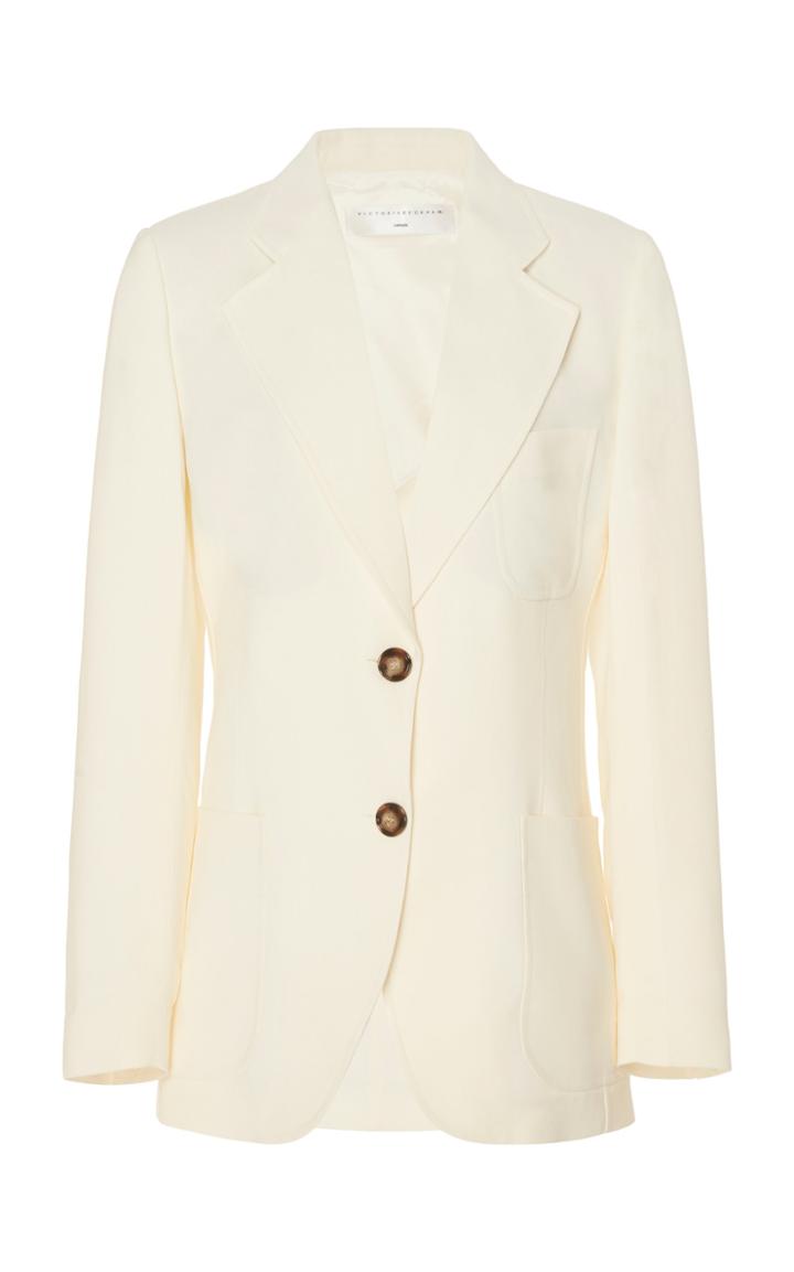 Moda Operandi Victoria Beckham Bowie Cotton Single-breasted Blazer Size: 6